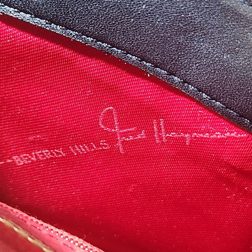 Vintage Fred Hayman Beverly Hills Black Leather Crossbody Shoulder Bag H Logo - Picture 14 of 16